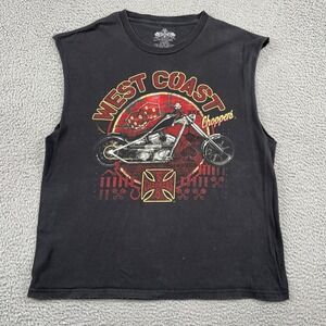 West Coast Choppers Muscle Shirt Mens XL Black Graphic Tee Sleeveless Biker Tank